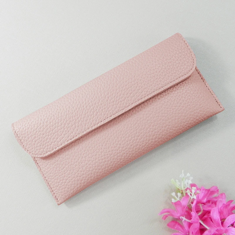 Women\'s Long Purses Wallets Metal Buckle Simple Girls Wallets Money Clips Pocket Card Holder Engraving Wallets Phone Clutch Bag