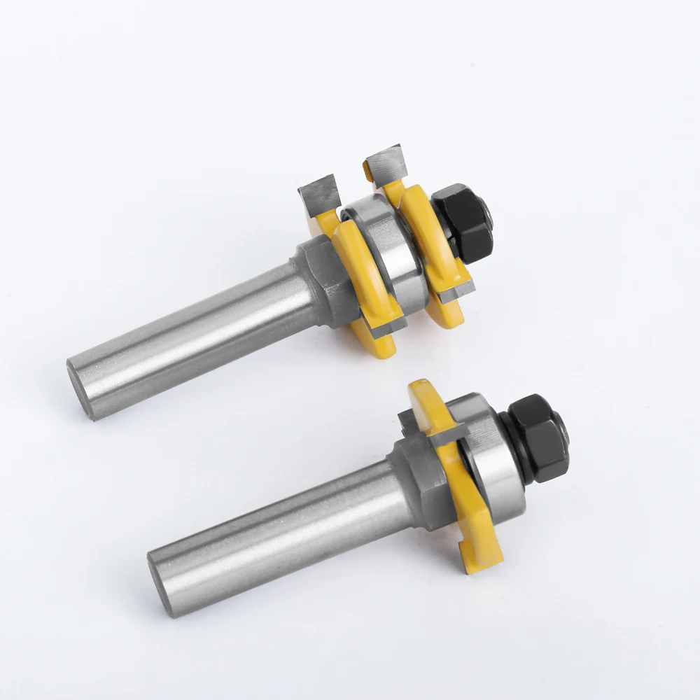 1/2 12mm Shank Milling Cutters Router Bit Tongue & Groove 3 Teeth T-shape for Wood Milling Cutter Set Woodworking Power 03031