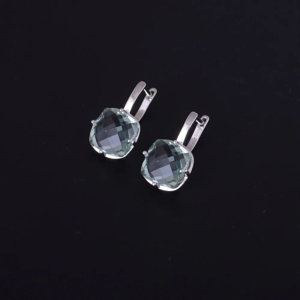 Csj Groene Amethist Earring Sterling 925 Zilver Citrien Ametrine Paraiba Zultanite Voor Birthday Party Vrouwen Engagement Gift Box