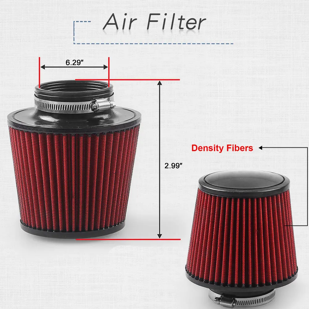 3 Inch  Aluminum Pipe Car Turbo Piping Cold Air Intake System Filter 76mm