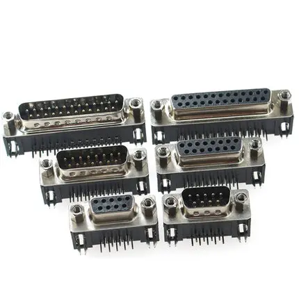 DR9 DR15 DR25 DR37 Hole/Pin Female/Male right angle Welded d-sub Connector RS232 serial port adapter DB9 9/15/25/37 pin