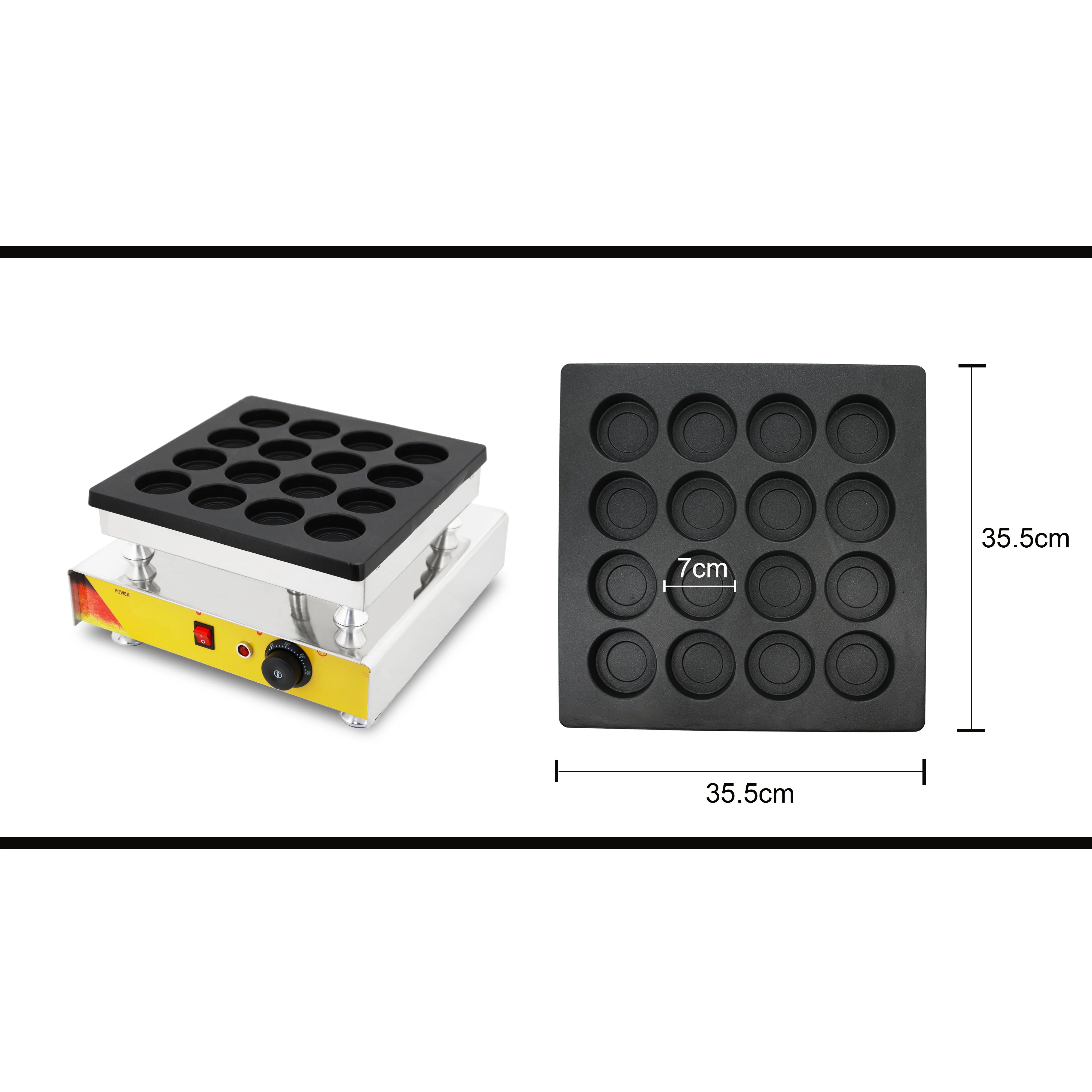 16 حفرة التجارية تايوان الأحمر الفول كعكة عجلة آلة عجلة آلية كعكة الهراء صنع آلات فطيرة صانع وجبة خفيفة
