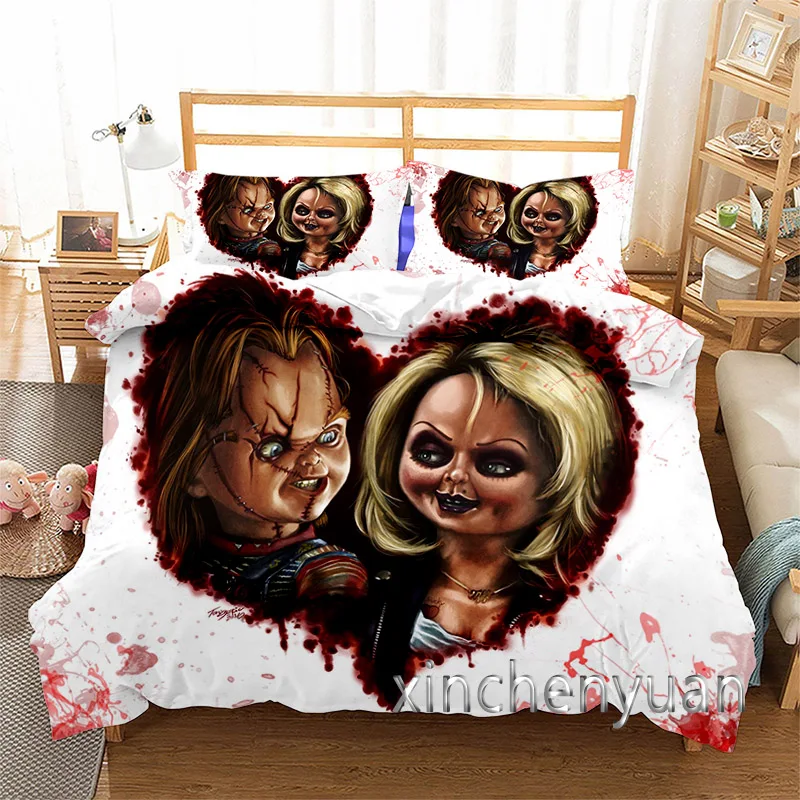 

Horror Movie Chucky 3D Printed Duvet Cover Set Twin Full Queen King Size Bedding Set Bed Linens Bedclothes for Young K59