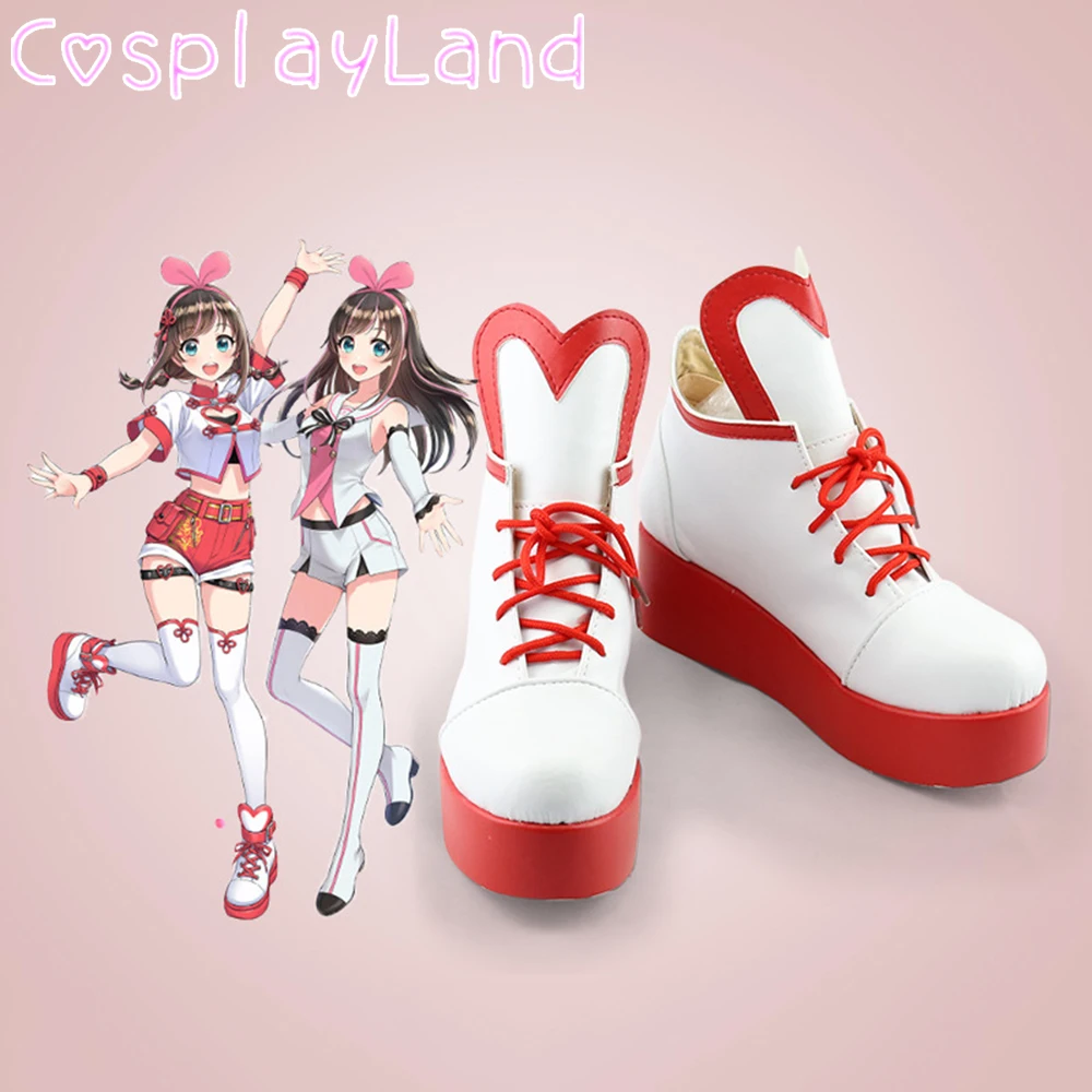 

Vtuber Kizuna AI Red White Cosplay Boots Shoes Leather Shoes Cosplay Accessories Halloween Party Shoes for Women Shoes