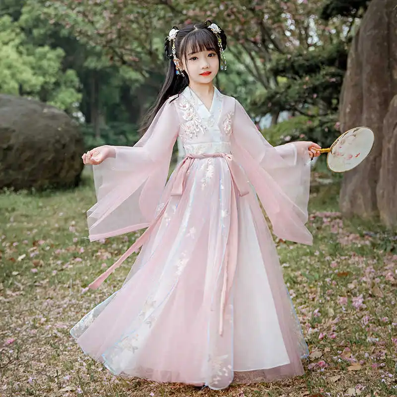 

Autumn and winter girl's hanfu super fairy Chinese style Tang suit skirt girl ancient costume