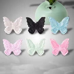 20PCS/Lot 3D Double Layer Organza Embroidery Big Butterfly Applique Fabrics DIY Wedding Headdress Sewing Garment Accessories