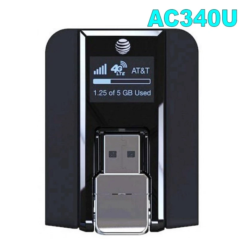 New Unlocked AT&T Beam Aircard 340U 4G USB Modem with LCD Screen Netgear Pk E3372h-510