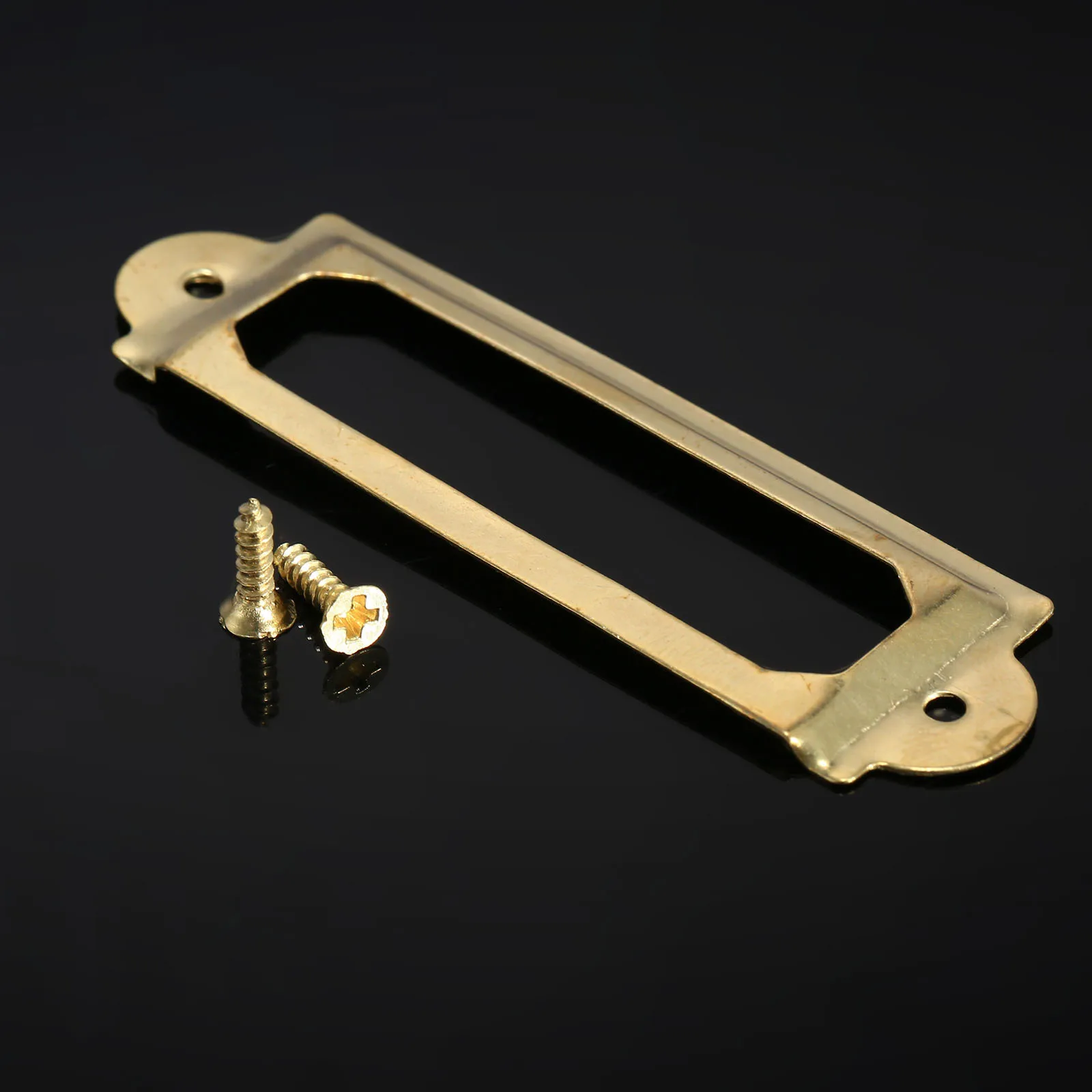 12Pcs Iron Drawer Labels Mini Frame Pull Metal Tag File Name Card Holder Jewelry Box Antique Brass & 24Pcs Srews 62x18mm/43x10mm