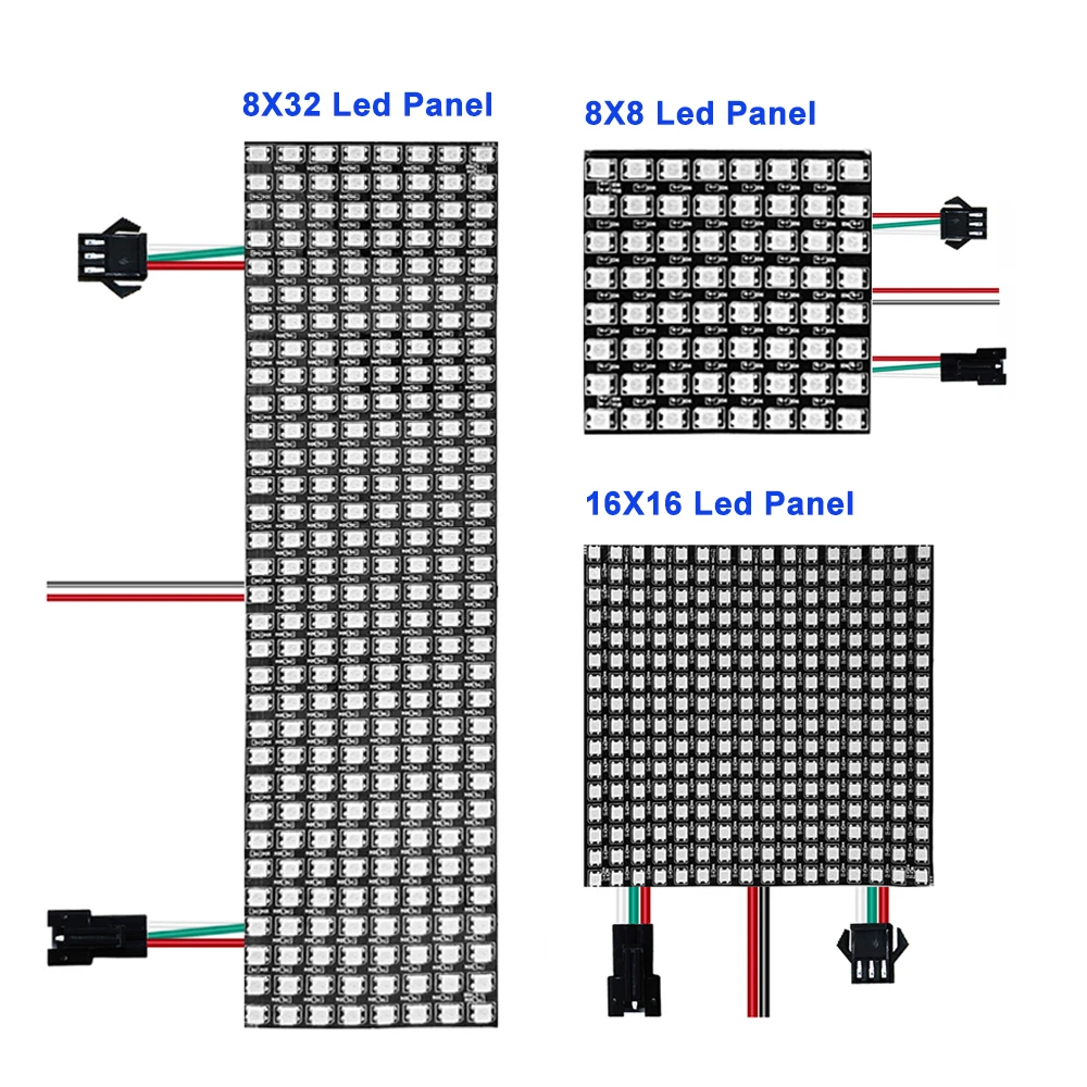 DC5V WS2812B indywidualnie adresowalnych Panel ledowy elastyczny ekran i Bluetooth SP107E pilot do muzyki zestaw zasilający 8*8 16*16 8*32