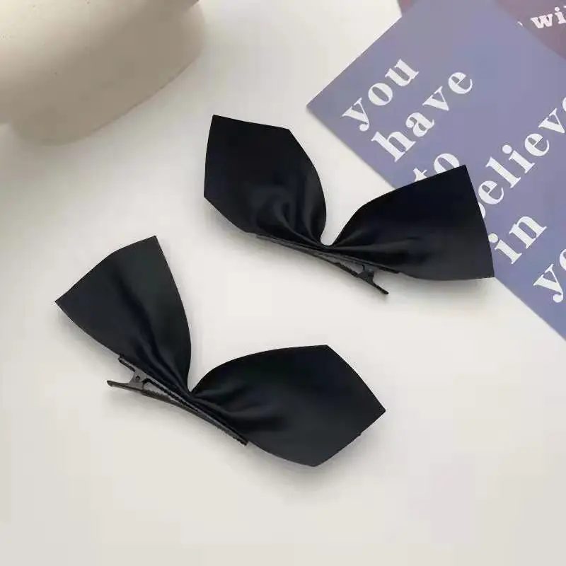 Hair cliw Black Ribbon Hair Bows for Women Clips Vintage Bowknot Side Hairpin Barrettes Headdress Hair Accessories