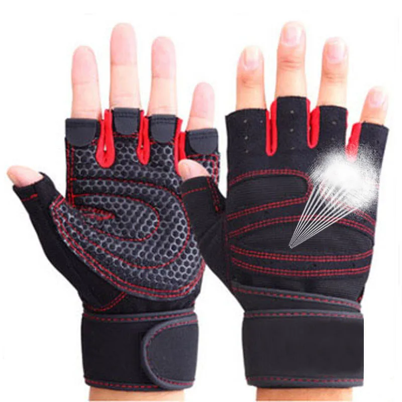 Guantes de gimnasio para levantamiento de pesas con palma antideslizante para Crossfit, entrenamiento de ejercicio, Fitness y culturismo para