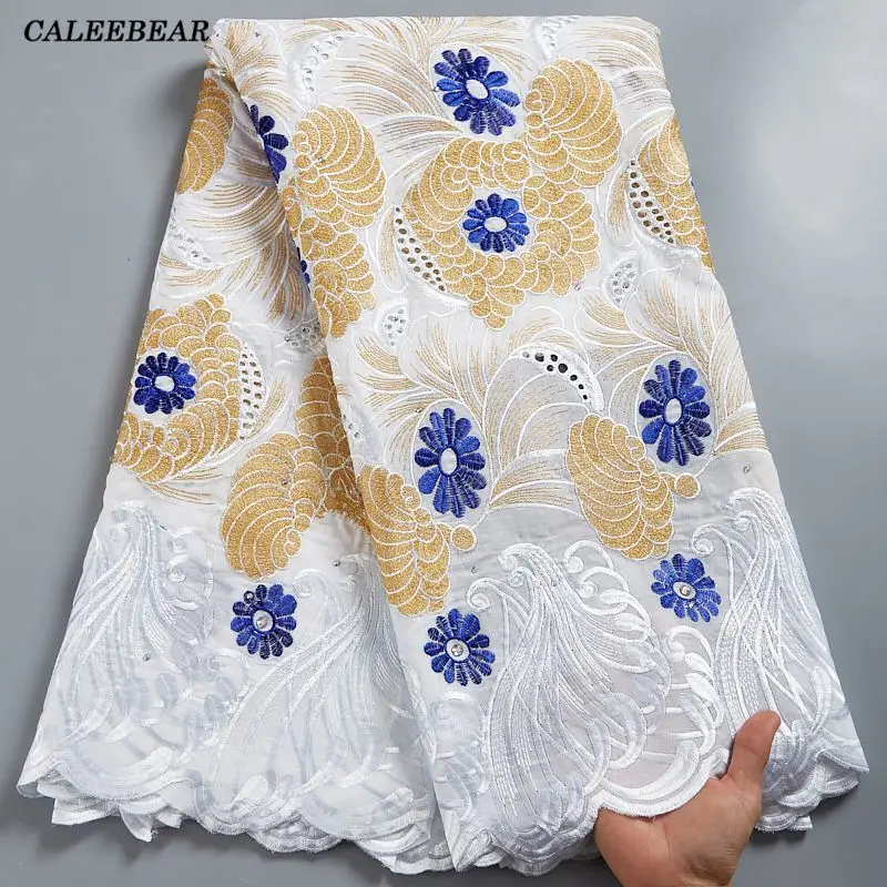 

Newest Swiss Voile Lace In Switzerland African Lace Fabric Embroidery Cotton Lace With Stones Nigerian Lace Fabric For Sew S2593