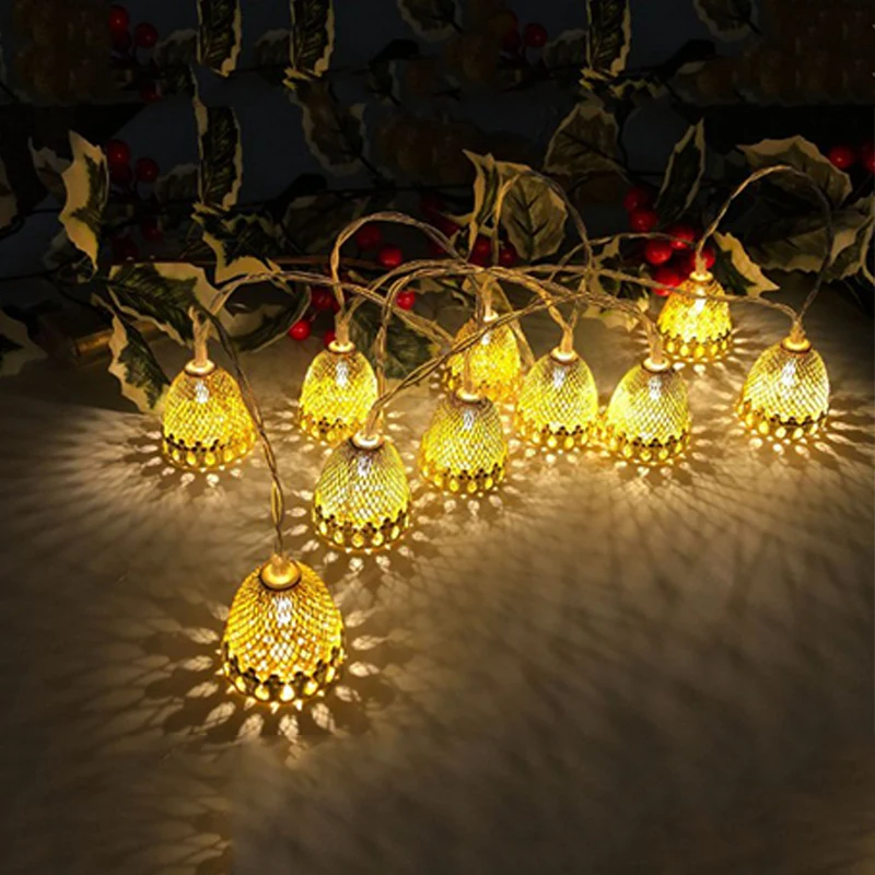 Led Lampu Natal String Natal Dekorasi Halaman Kamar Liontin Liburan Lentera Baterai Tali Lampu Luar Ruangan Dalam Ruangan Deco