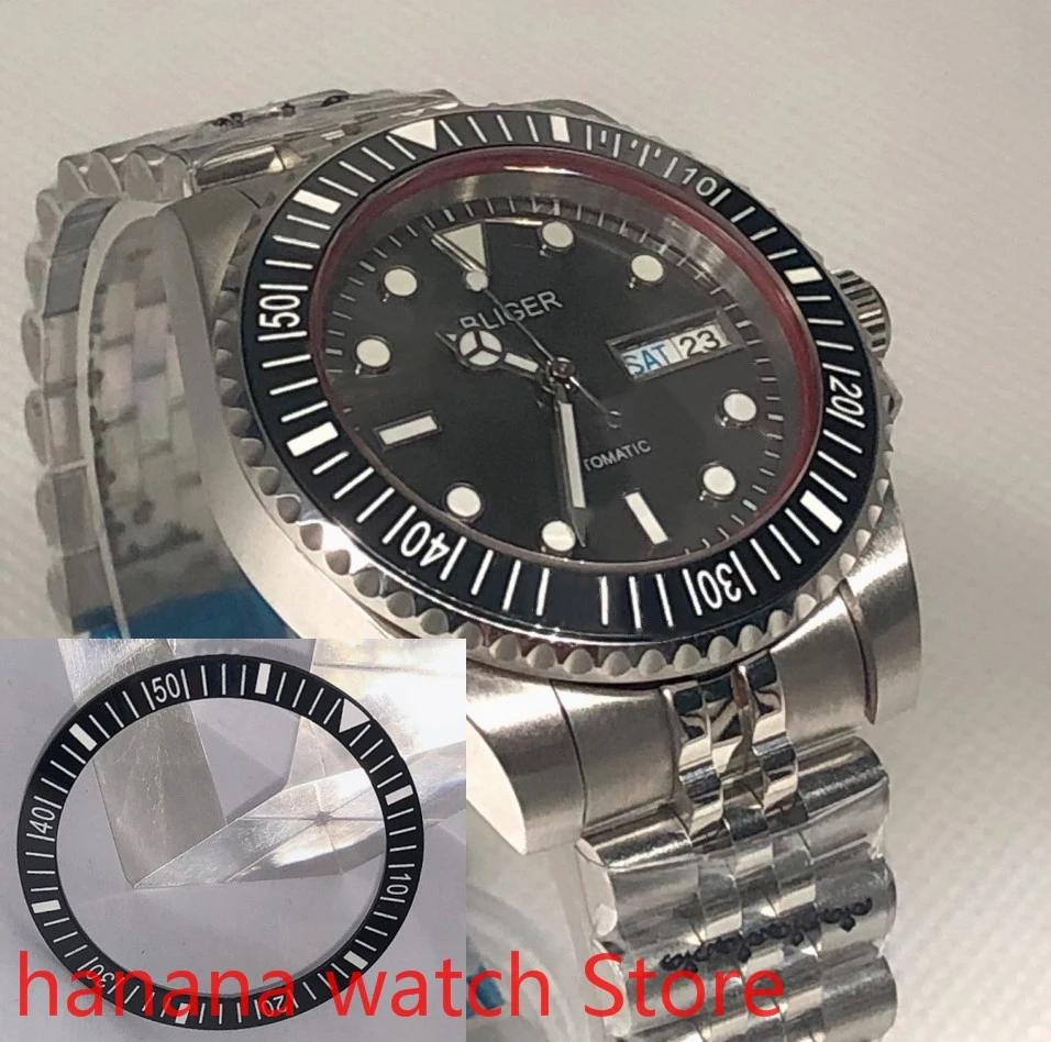 

Men's luxury sports and leisure waterproof men's stainless steel strap bracelet watch mh36 mechanical clock black bezel