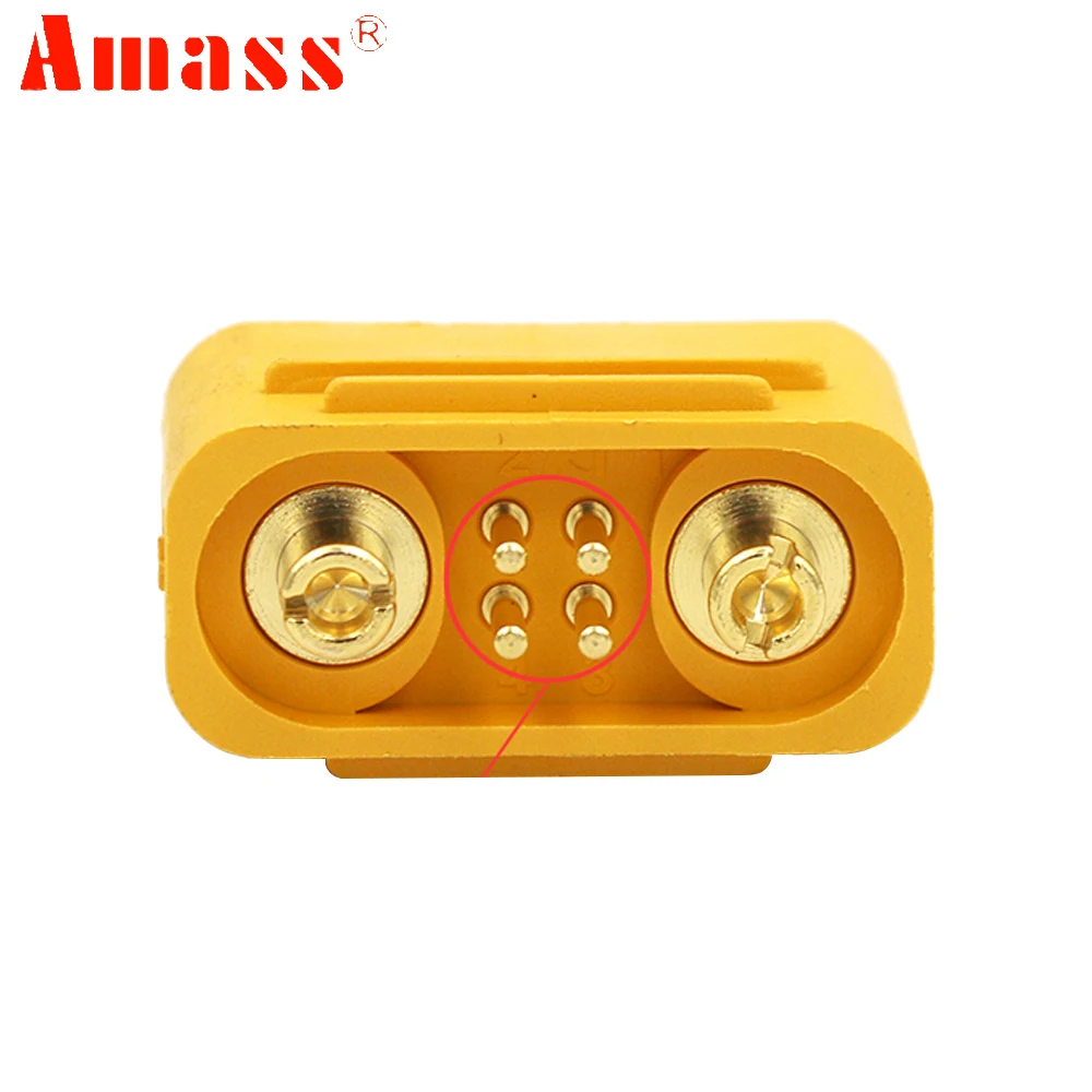 1Pcs Amass AS150UPB-M ชายปลั๊ก DC50V 70A-140A ทองเหลืองชุบทองขั้วต่อสัญญาณ Pin สูงสำหรับ RC Lipo มอเตอร์ ESC