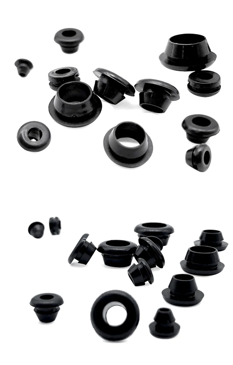 Schwarze 3 mm-50 mm Gummi-Tülle zum Aufstecken, Lochstopfen, Endkappen, Bung-Draht, Kabelschutzbuchse – Detail 22