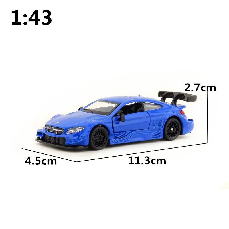 Diecast Metal Toy Model 1:43 Scale Mercedes-Benz C63 AMG DTM Car Pull Back Doors Openable Collection Gift For Kid Match Box