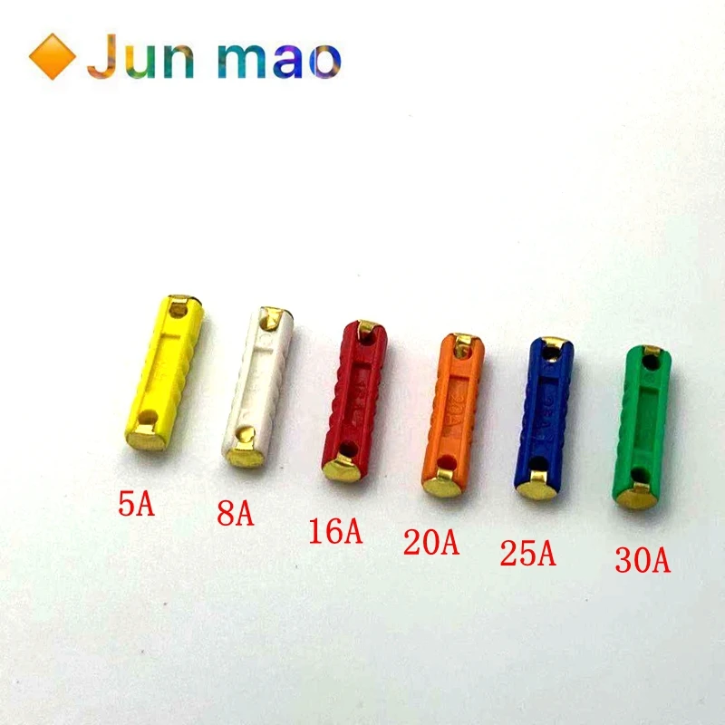 10pcs GBC East European Automotive Cylindrical Fuse Horizontal 5A 8A 16A 20A 25A 30A Automotive Fuse Tube