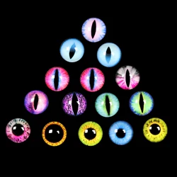 Elllv 100pcs 50 pairs 8mm-14mm Sea Fishing Jig Head Lure Eyes Glass Cabochon Eyes Multi Color DIY Accessory for Toys Jewelry