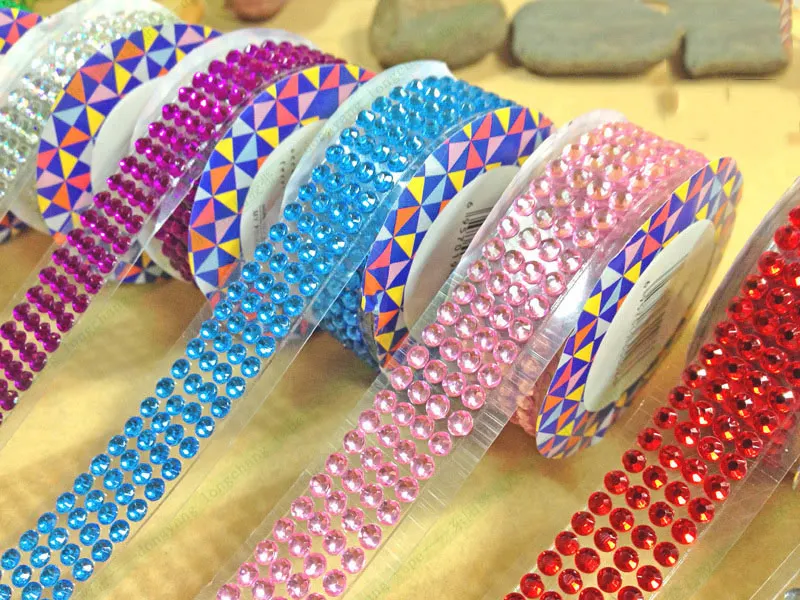 Fashion Lovely High Quality Self-Adhesive Acrylic Rhinestones Stick On Scrap Booking Craft Sticker Tape UND Sale