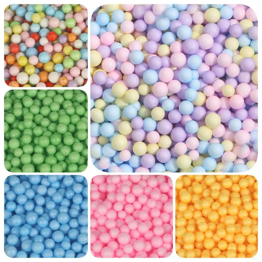 Bolas de espuma de poliestireno multicolor, relleno de espuma de poliestireno de 2-4mm/5-10mm, Mini cuentas, Bola de burbujas, decoración de fiesta de Navidad y boda DIY