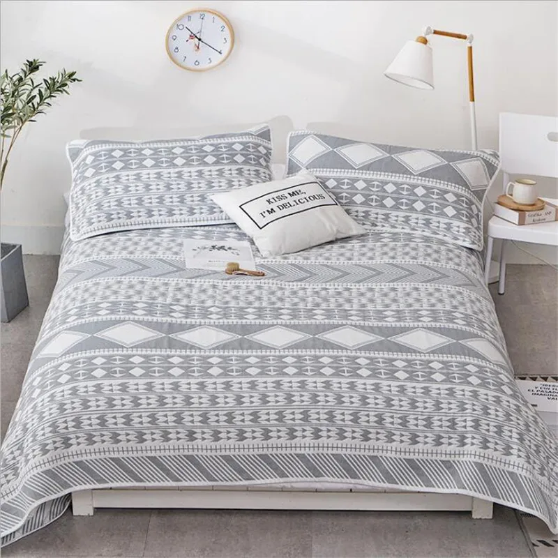 Luxury Multi-Purpose Soft 6 Layer Gauze Cotton Bedspread Sofa Bed Jacquard King Queen Single Double Bedroom Bedspread Coverlet