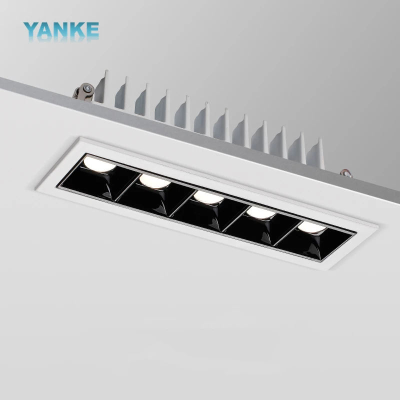 

Dimmable single row rectangular LED ceiling spotlight 2W 4W 10W 20W 30W LED recessed downlight for living room aisle light AC