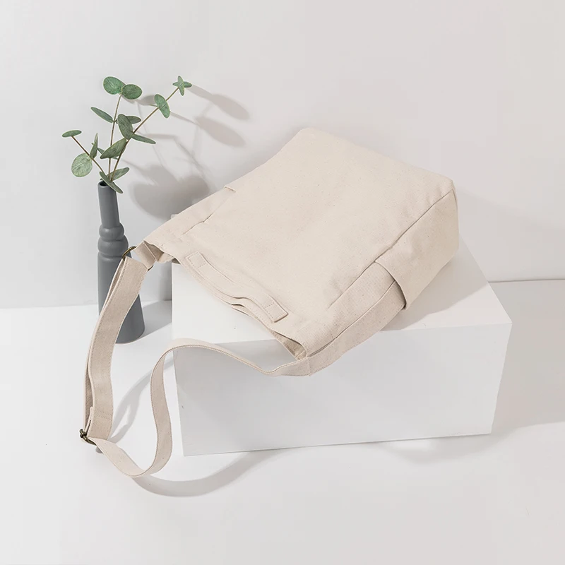 Imagem -04 - Canvas Selvagem Bolsa Crossbody para Estudante Bolsa de Algodão Simples Bolsa de Ombro Preguiçoso Novo 2024