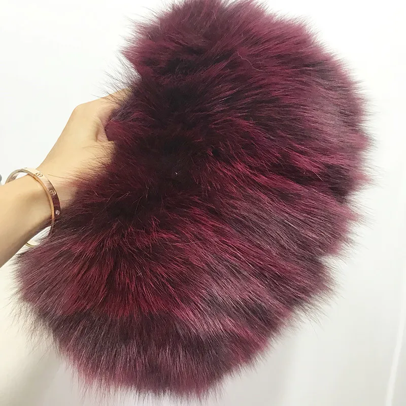 Bolso de mano de piel de zorro Real de lujo para mujer, bandolera cálida con cadena, de diseñador, para fiesta de noche, invierno, 2022