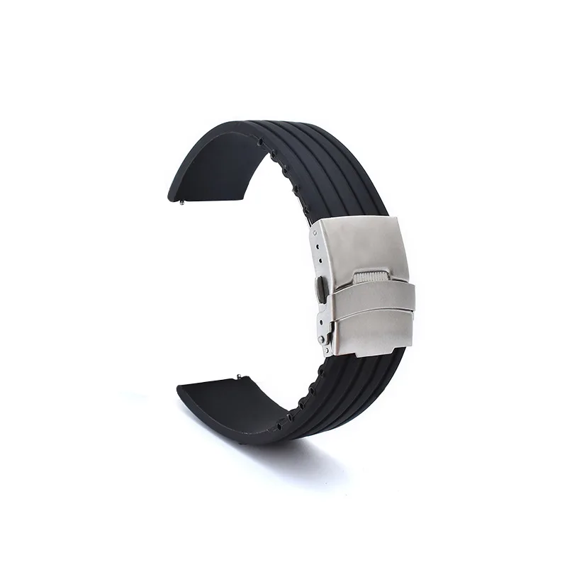 18mm 20mm 22mm 24mm Quick Release Korn Silikon Uhrenarmband für Universal Uhrenarmband Sport Wasserdichtes Gummi-Uhrenarmband – Detail 24
