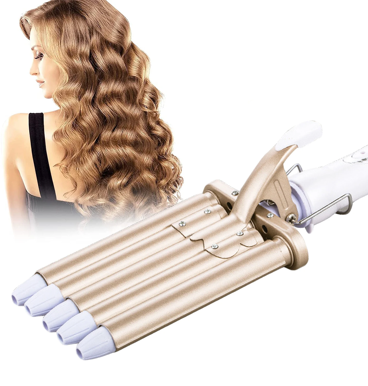 Portable 5 Barrel Hair Curler for Women Curling Iron Ceramic Hair Crimper Hair Waver Temperature Adjustable Fast Waver Iron