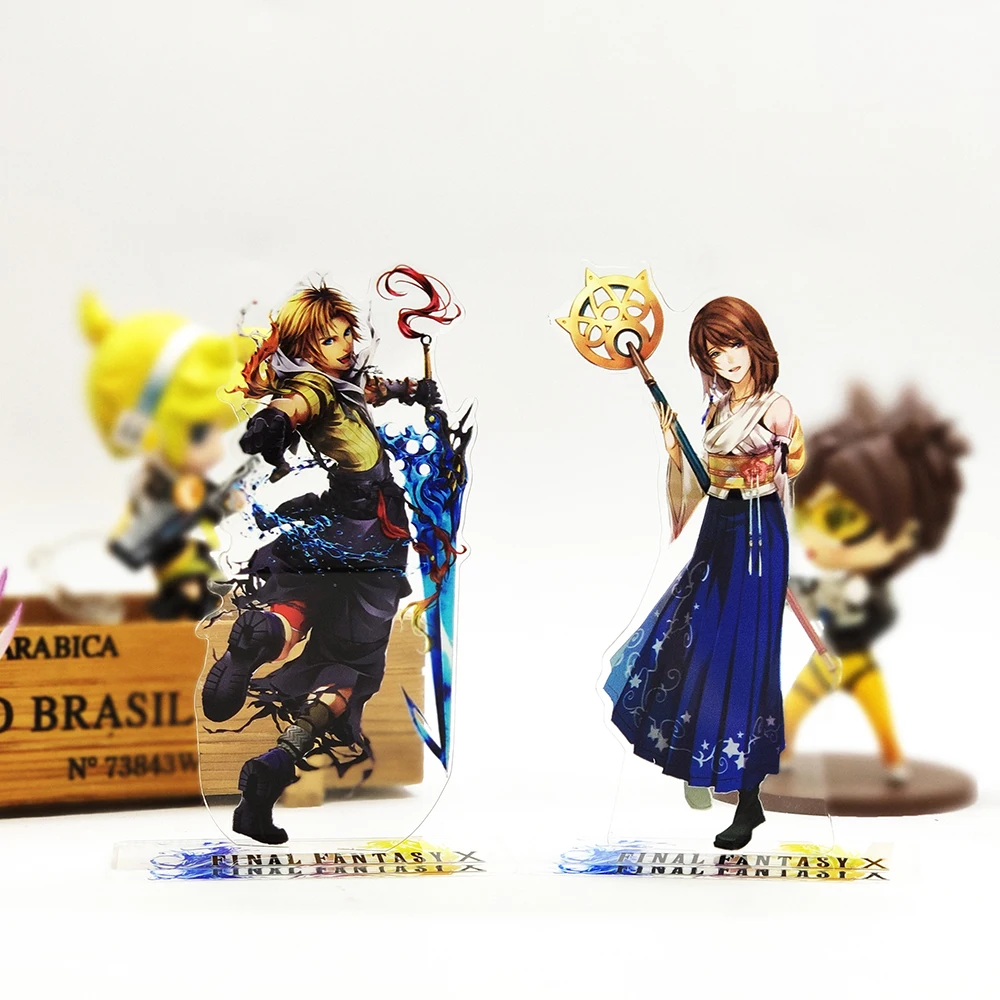 FF10 X 10 Tidus Yuna anime video   acrylic standee figurines desk decoration cake topper