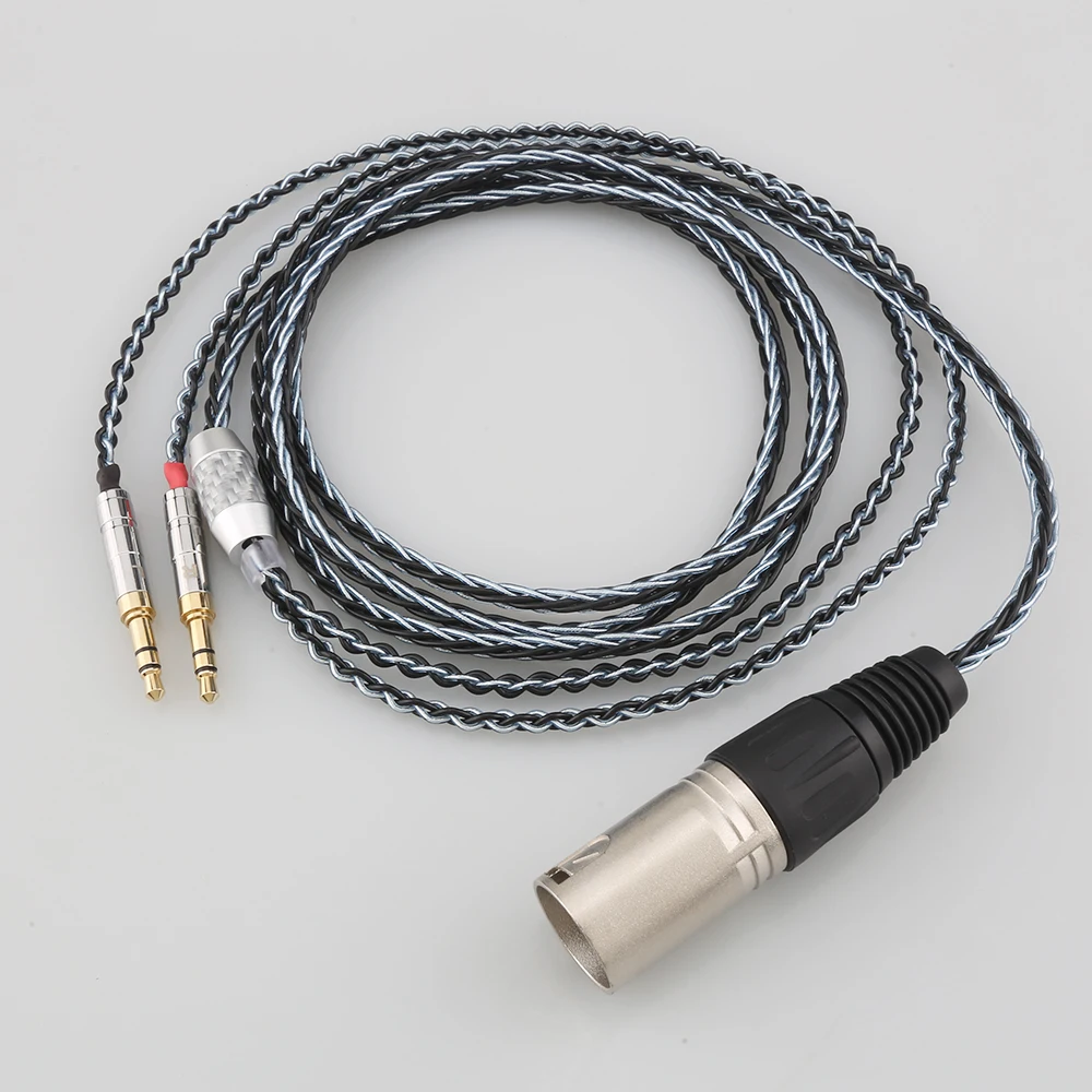 8 Cores 2.5mm 3.5mm XLR 4 Pole Plug Headphone Cable For Denon AH-D600 D7100 Hifiman Sundara Ananda HE1000se HE6se he400 Earphone