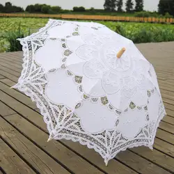 Handmade Bridal Battenburg Lace Parasol and Fan set Wedding Bride Umbrella