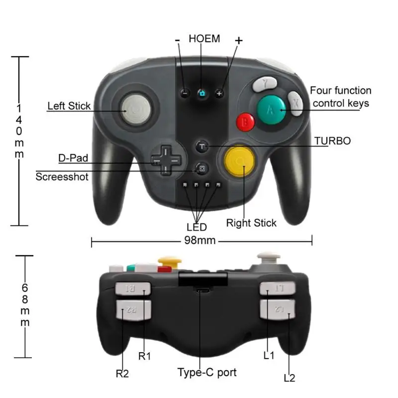 Para ns pro controlador sem fio bluetooth para console de interruptor com função nfc joystick remoto para pc gamepad