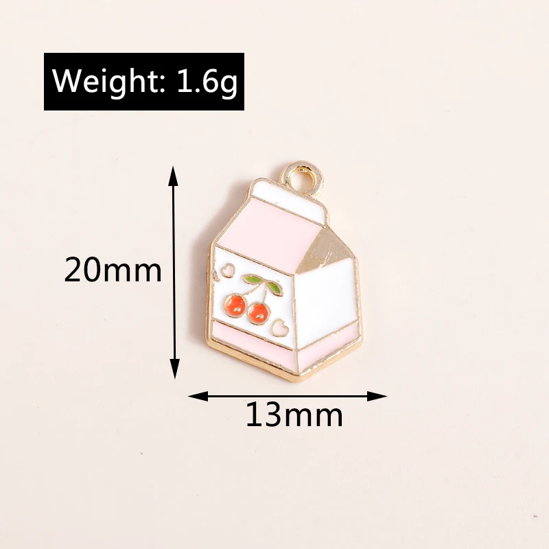 Leslie 10 Stück Emaille süße Essen Trinken Eis Kuchen Saft Cola Charms Anhänger für Halsketten DIY Schmuckherstellung Zubehör – Detail 23