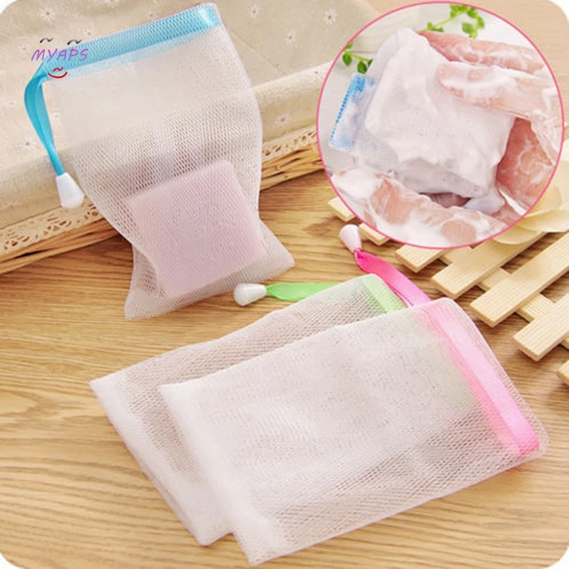 10pcs Facial Cleanser Manual Foaming Net Bag Wash Face Soap Liquid Soap Whipped Mousse Bath Shower Blister Foaming Net