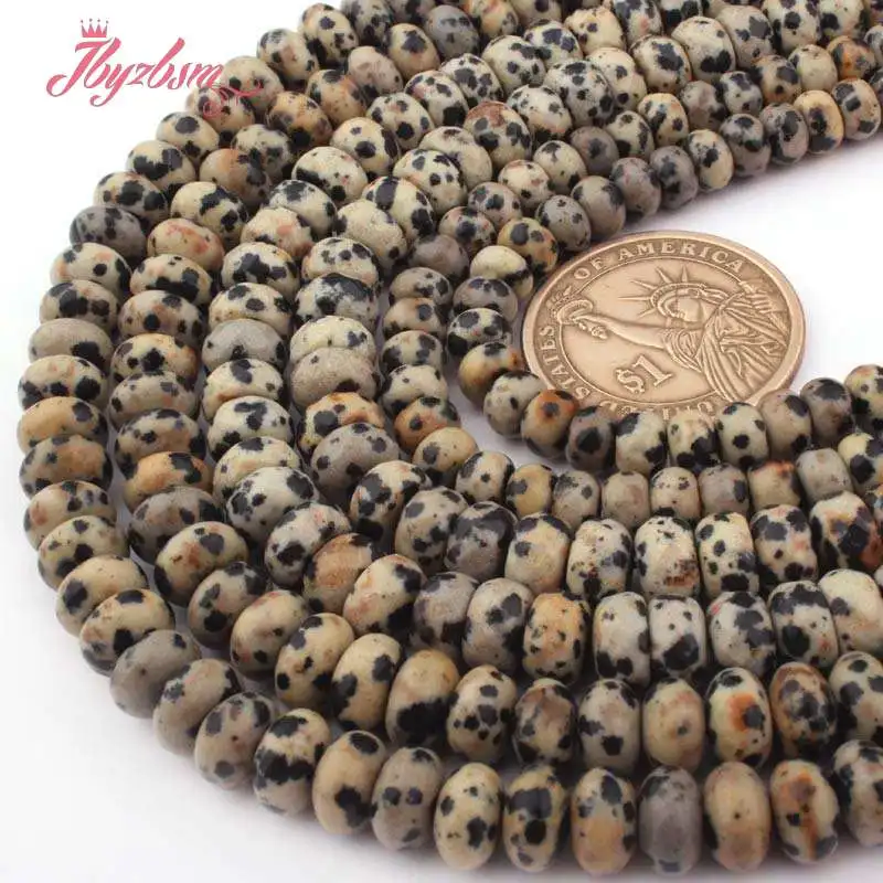 

3x6,4x8mm Rondelle Multicolor Dalmatian Natural Loose Stone Beads For DIY Necklace Bracelets Earring Jewelry Making Strand 15"