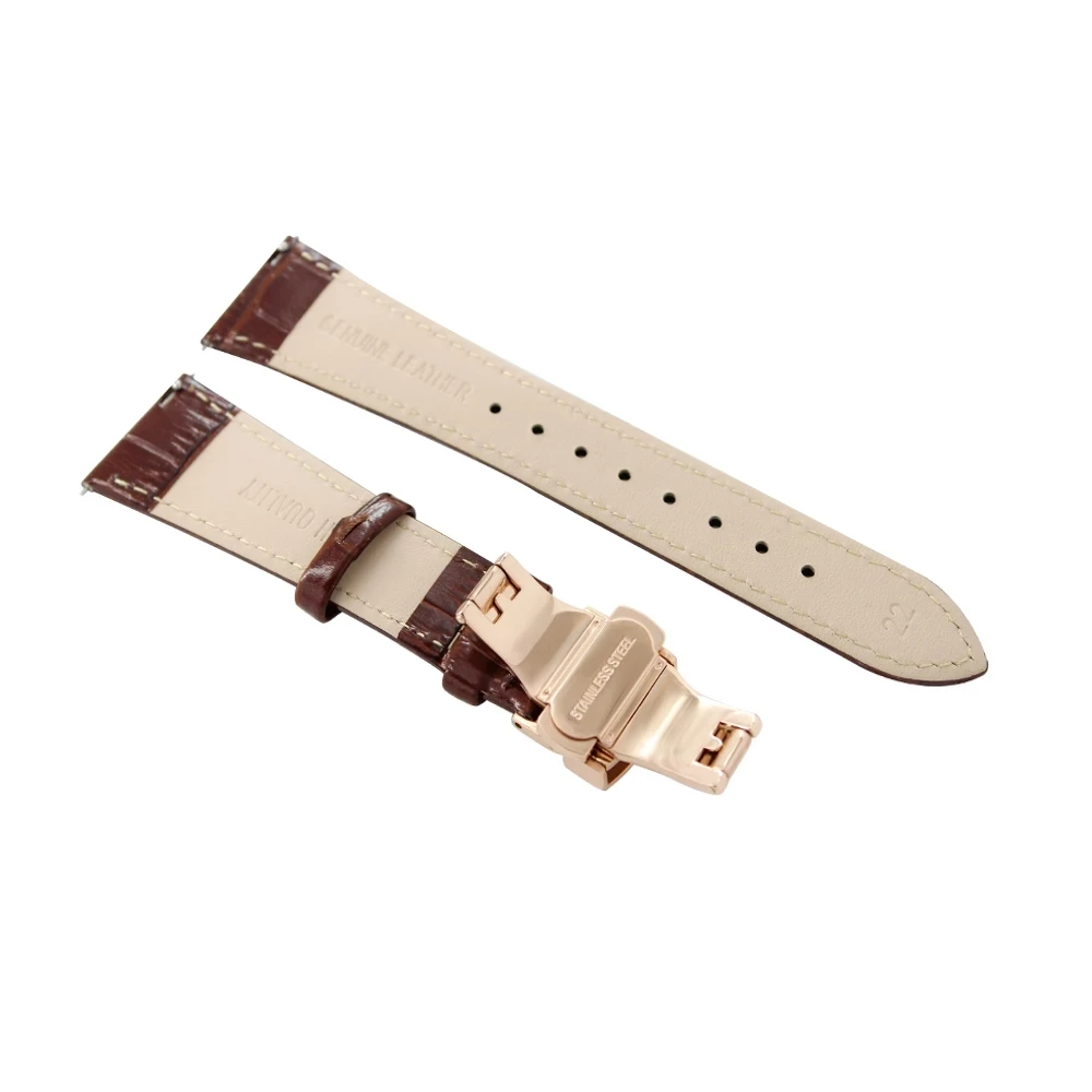 LOBINNI Cinturino per orologio in pelle marrone nero Pulsante Chiusura nascosta Fibbia a farfalla Larghezza 22mm 21mm 20mm con rimozione cinturino orologio