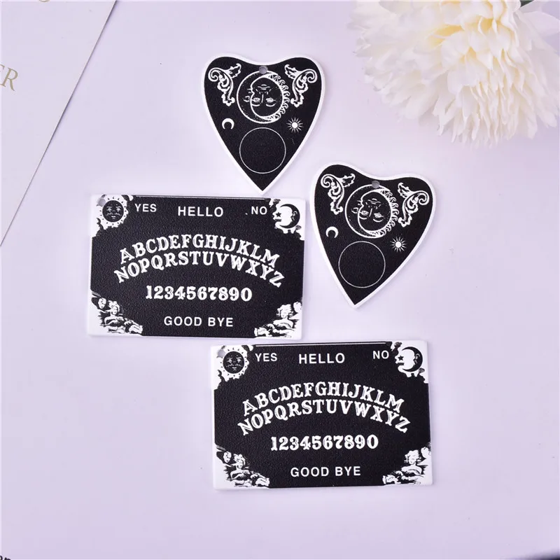 10 pz/pacco Divinazione Magia Ouija Planchette Pendenti e Ciondoli Spirit Board Gotico Ouija Board per Portachiavi Collana Orecchino FAI DA TE Fare