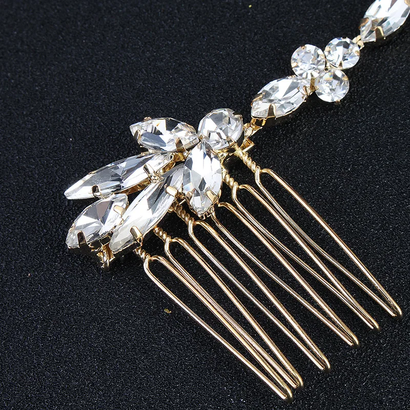 Accessoires de cheveux de mariée simples or et argent, peigne à cheveux en cristal, accessoires de robe de mariée