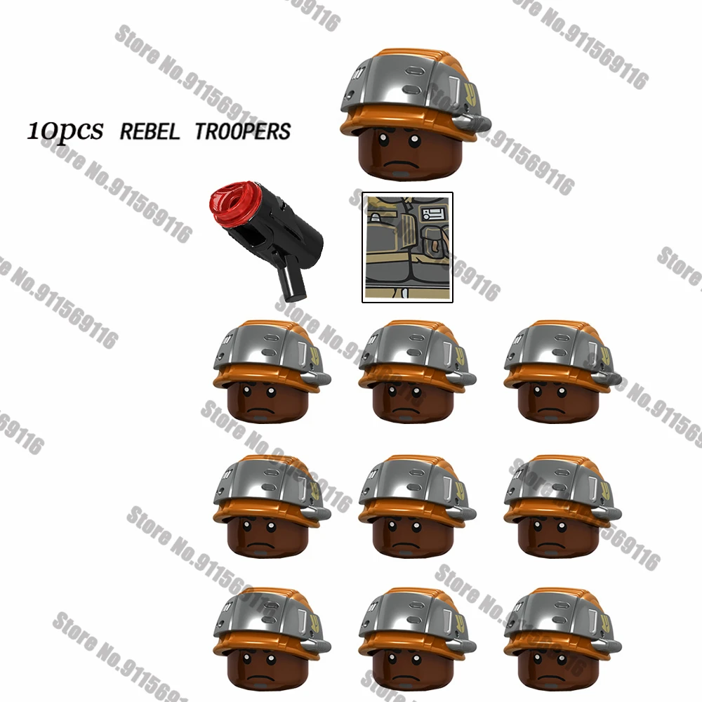 10PCS Rebel Troopers Battle Pack Building Blocks Bricks Star Action Figure Wars Toys Kids