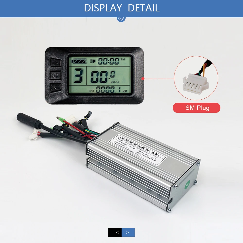 Ebike Controller 22A 9 Mosfets 36V 48V 500W KT LCD LED Display With Lamp Wire Accessories For Electric Bicycle Conversion Kit