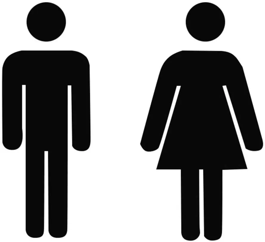 Men's and women's stickers, bathroom and toilet gender logo decoration