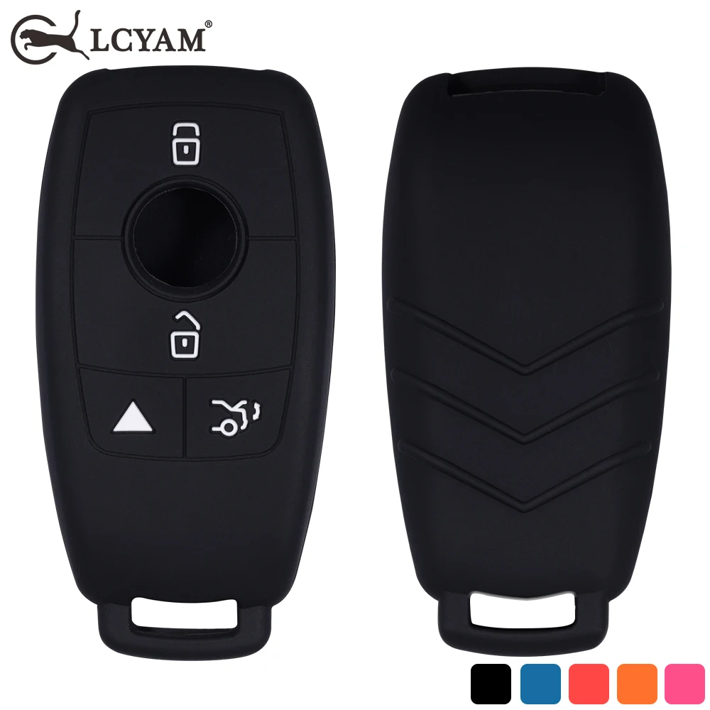 Silicone Remote Key Fob Covers Smooth Soft Rubber Case Fits for Mercedes-Benz A220 E63S AMG E-Class GLE 350 4MATIC