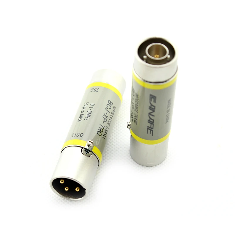 Canare Digitale Audio Converter Plug 110ohm XLR3 Mannelijke Vrouwelijke Om 75Ω Bnc Coax Kabel Connector AES3/Ebu Impedantie Transformator