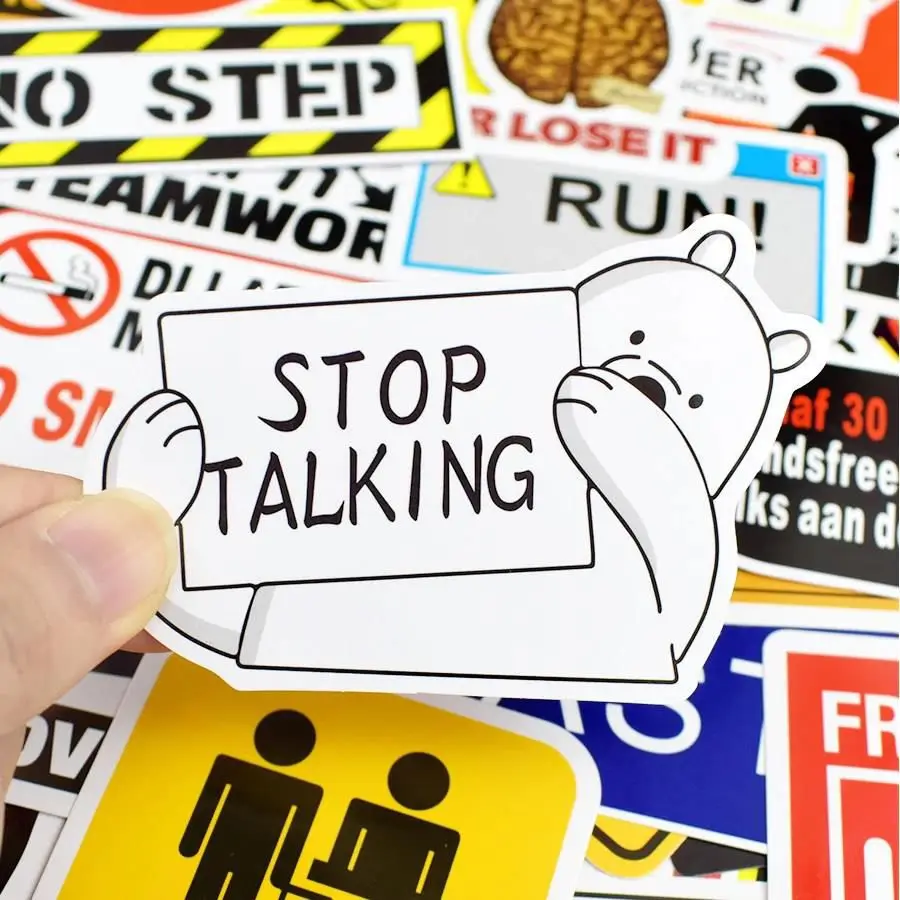 Sticker Master 50 PCs Warning Signs Modern Style Sticker Stickerbomb Auto Laptop Wall Car Pc