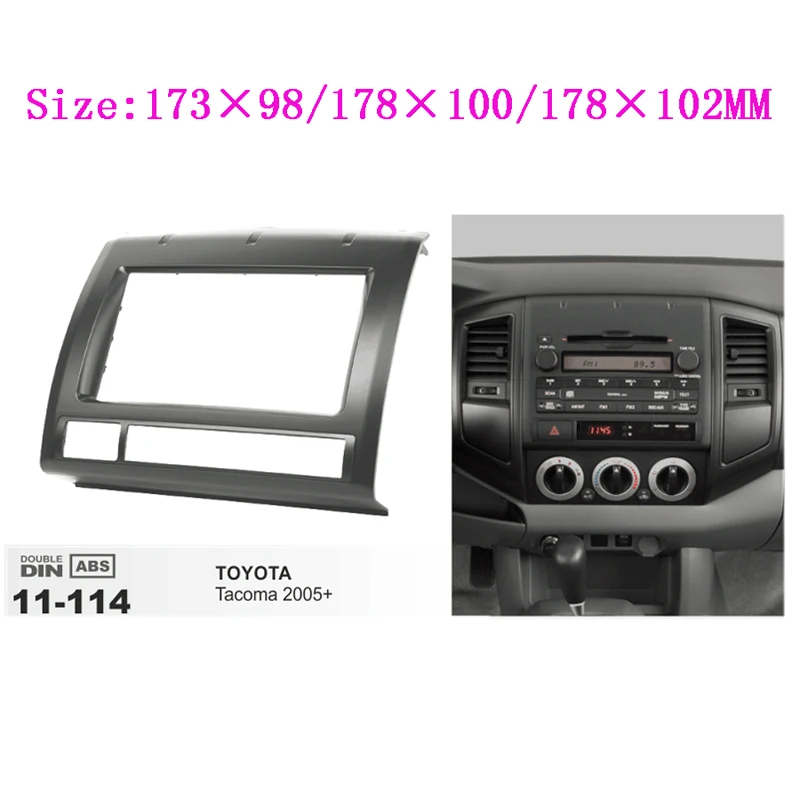 

2Din Car DVD Frame Audio Fitting Adaptor Dash Trim Kits Facia Panel For Toyota Tacoma 2005-2013 Double Din Radio Player frame