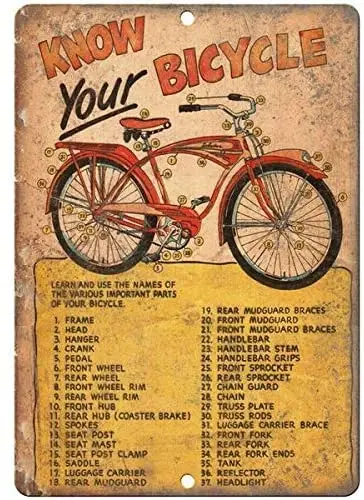 

Vintage Decorative Metal Signs Schwinn Bicycle Book Know Your Bicycle 8" X 12" Reproduction Metal Sign