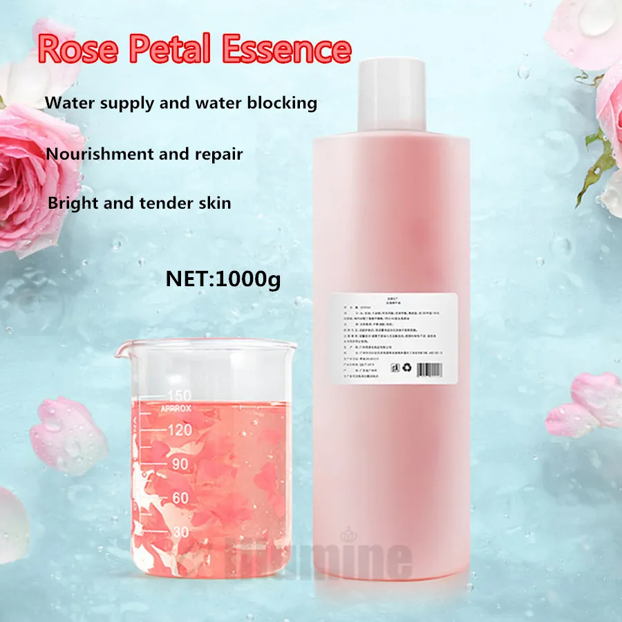 

Rose Petal Essence 1000ml Facial Essence Replenishing Water Brightening Skin Shrinking Pores Maskwater Beauty Salon